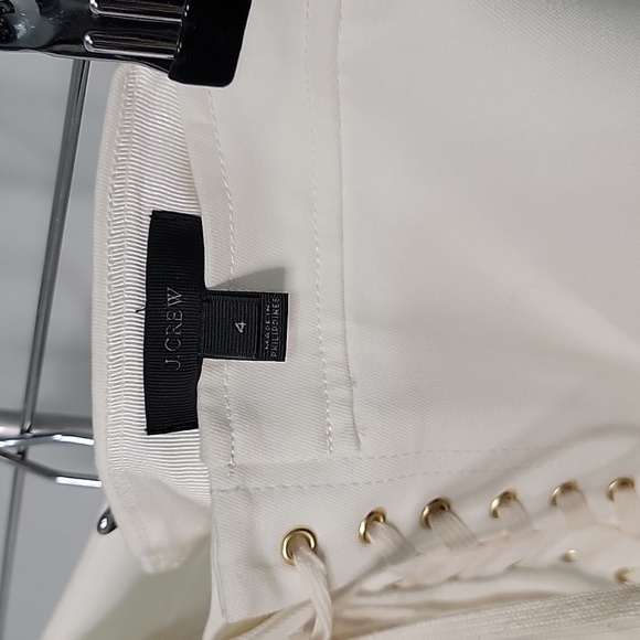 JCREW tie up knee length skirt in ivory Sz 4 EUC - Picture 6 of 7